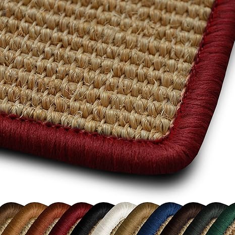 casa pura Sisal Läufer/Teppich myStyle | Kettelung in Wunschfarbe | Naturfaser | viele Größen zur Auswahl (Kettelung Rot, 66x