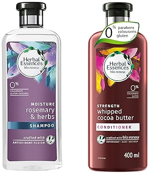 Herbal Essences Bio: Renew Rosemary And Herbs Shampoo, 400 Ml With Herbal Essences Bio:Renew Whipped Cocoa Butter Conditioner,400 Ml