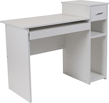 Amazon Com Flash Furniture Highland Park White Computer Desk With