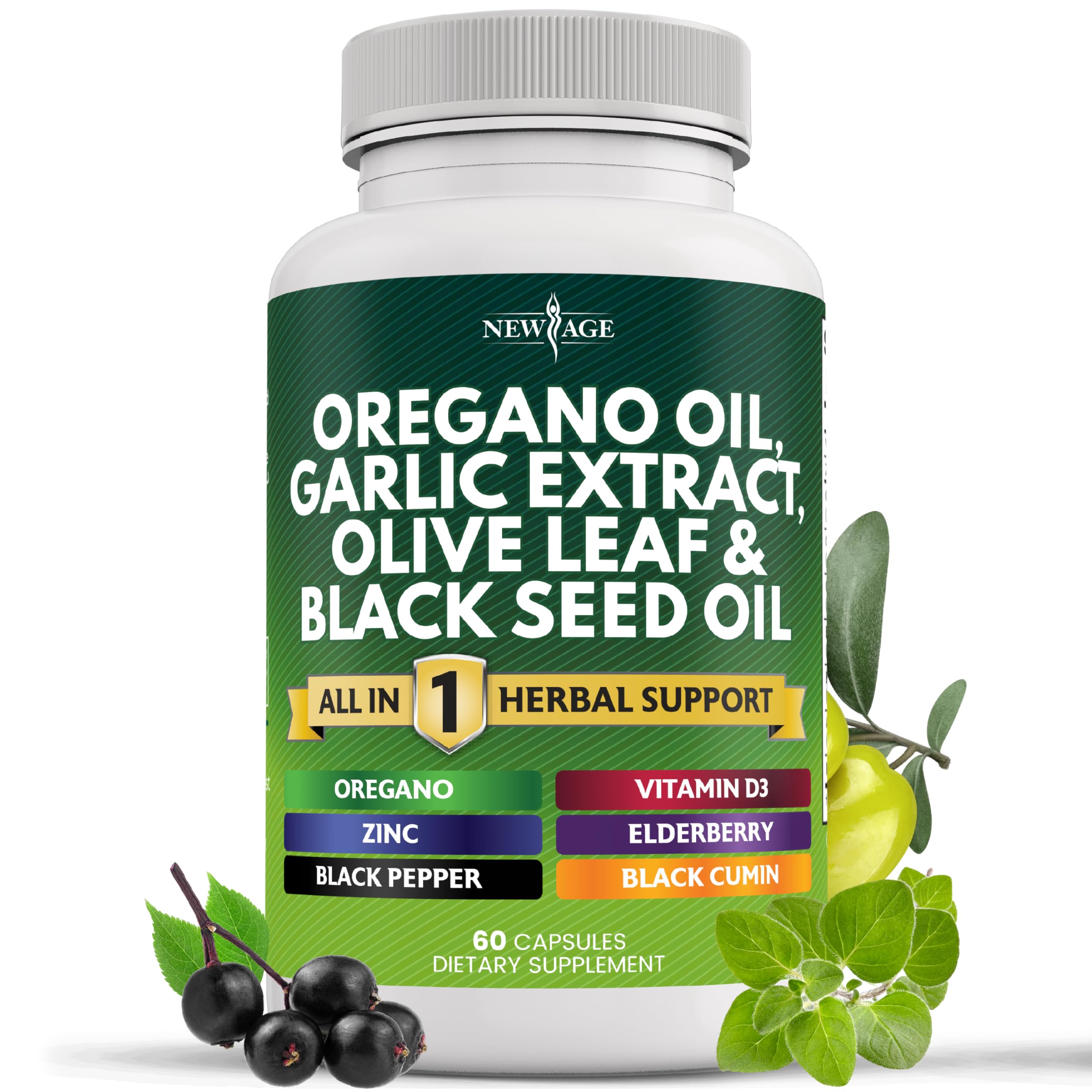 Oregano Oil Garlic Extract Olive Leaf & Black Seed Oil