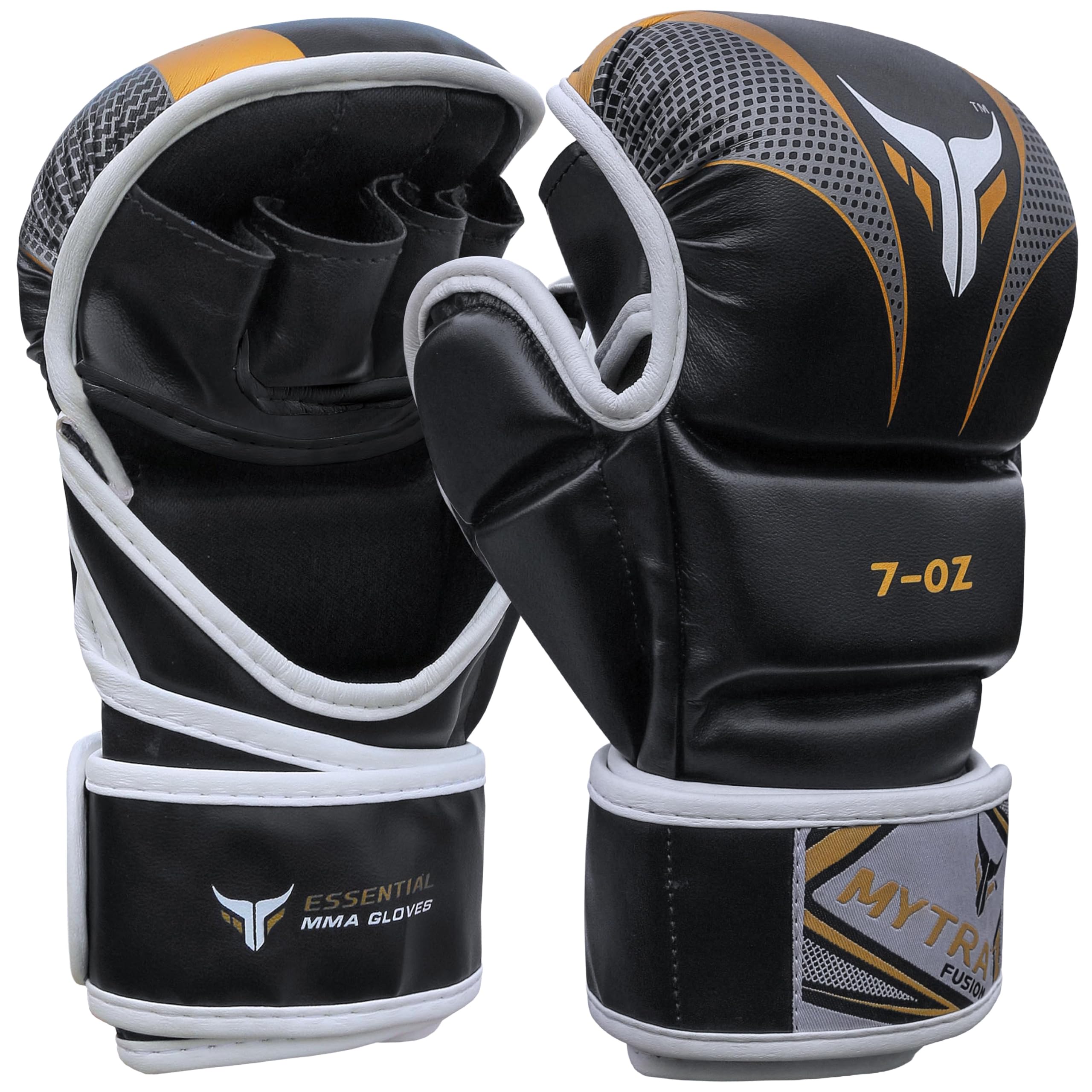 Mytra Fusion MMA Gloves with Open Palm and Adjustable Wrist Support, Grappling Sparring Gloves for Cage Fighting, Training, Combat Sports, Kickboxing, Muay Thai, Punching Bag and Martial Arts (S/M)
