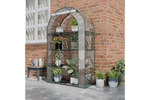 YARDSIGHT 4-Tier Mini Greenhouse, 40" x 18" x 63" Indoor Outdoor, Steel Frame with Clear PVC Cover & Waterproof Potting Mat, Portable Plant Greenhouse for Herbs Vegetables on Patio Balcony Garden