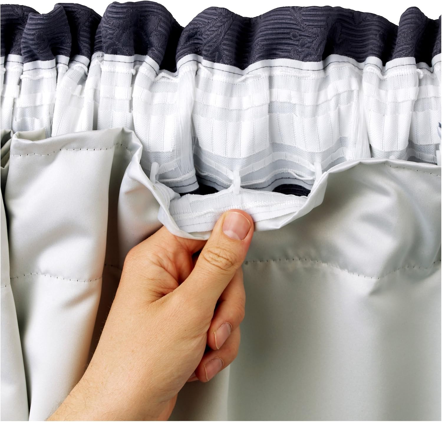 RAYYAN LINEN Blackout Thermal Lining for Curtains Readymade Tape Top 3 Pass Insulated Pair of Lining - Image 4