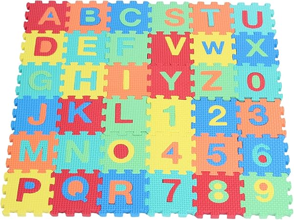 Kiddy Alphabet and Numbers Puzzle Mat, Multi Color (36 Pieces)