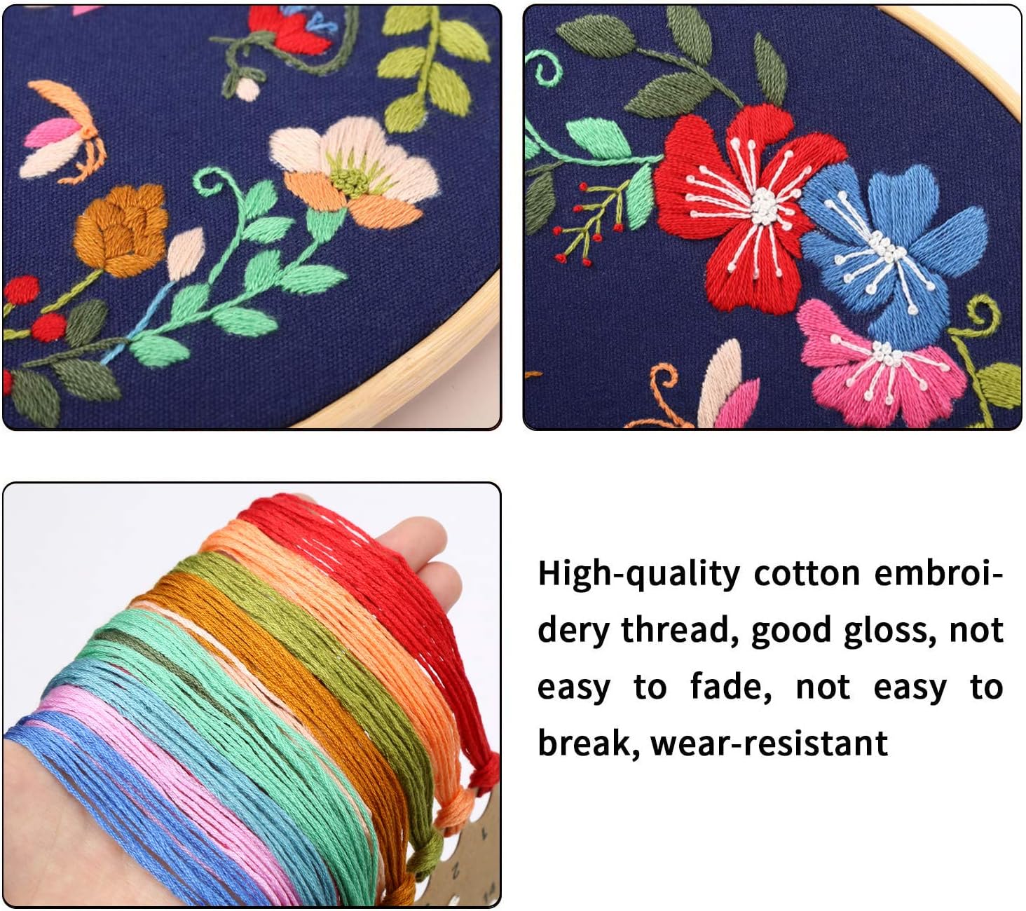 Download Instructions and Needles. DIYASY 2 Pcs Embroidery Start Kit for Beginners,Cross Stitch for Adult ...