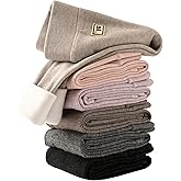 Chicduo 6 Pack Girls Fleece Lined Leggings Kids Winter Warm Pants for Girls Thick Thermal Leggings