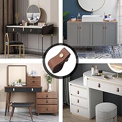 PHITUODA Leather Desk Drawer Pulls and Knobs - Set