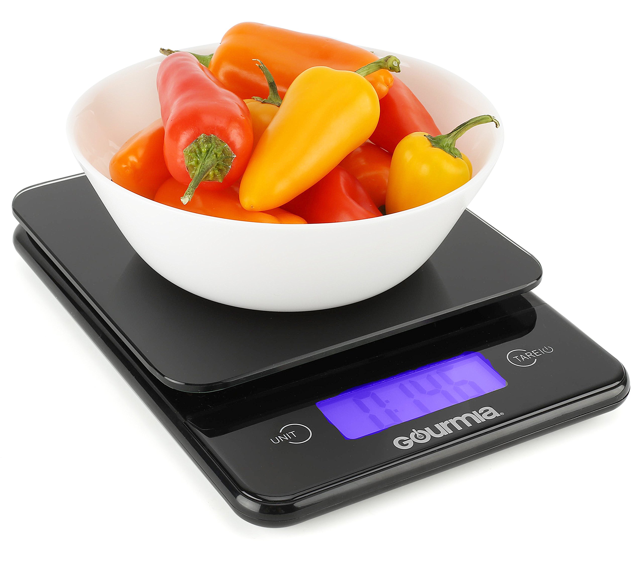 Gourmia GKS9115 Digital Kitchen Scale Tempered Glass Food Scale with
