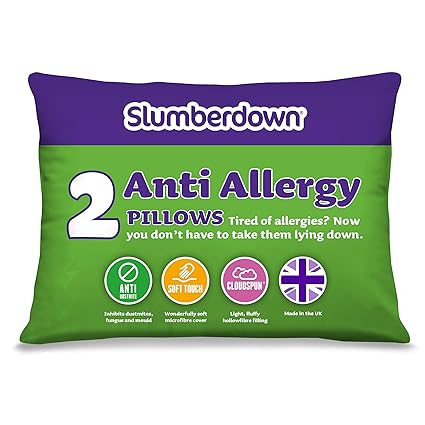 Slumberdown Anti Allergy Pillows White Pack Of 2 Silentnight
