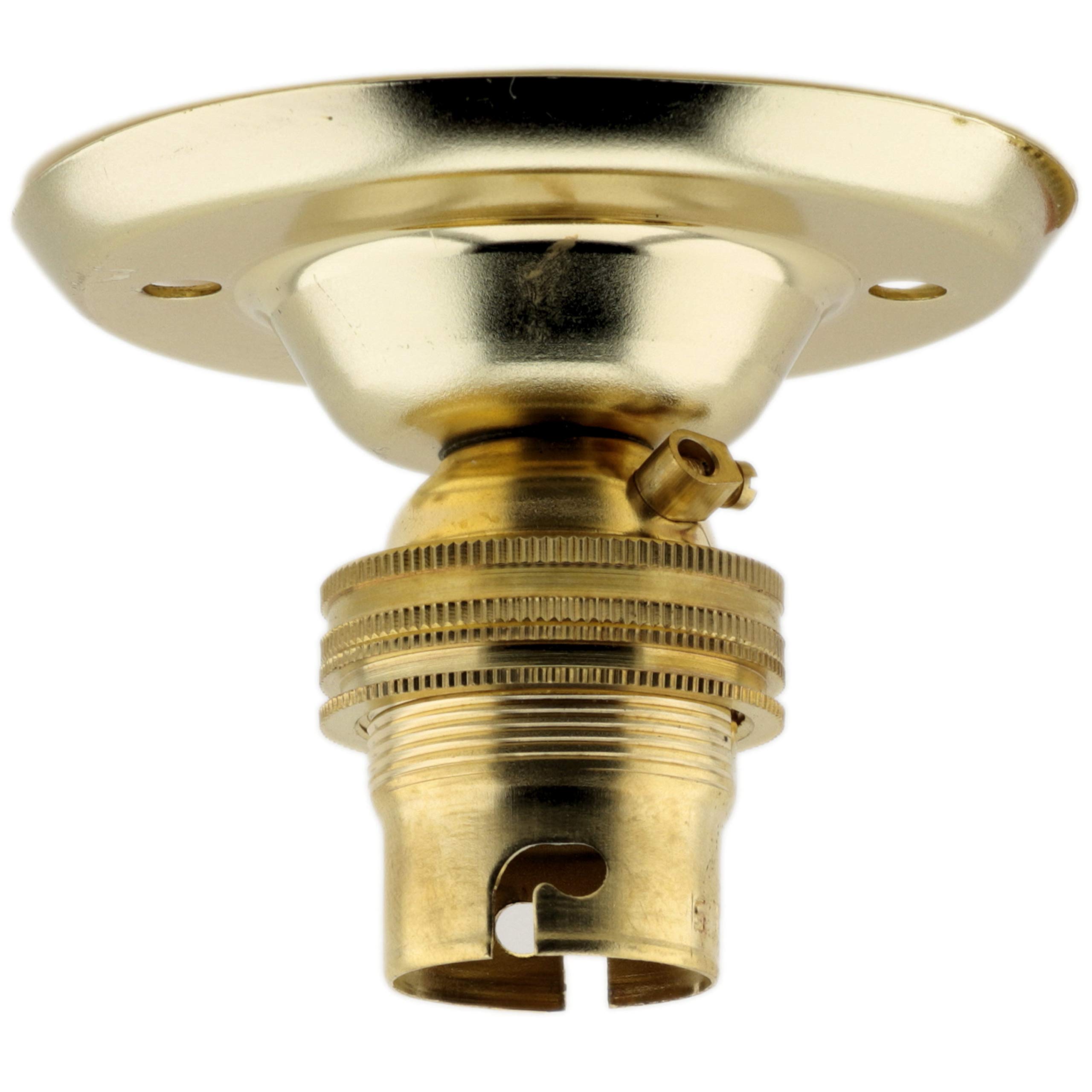 B22 Batten Bulb Holder (lampholder) in Polished Brass Finish