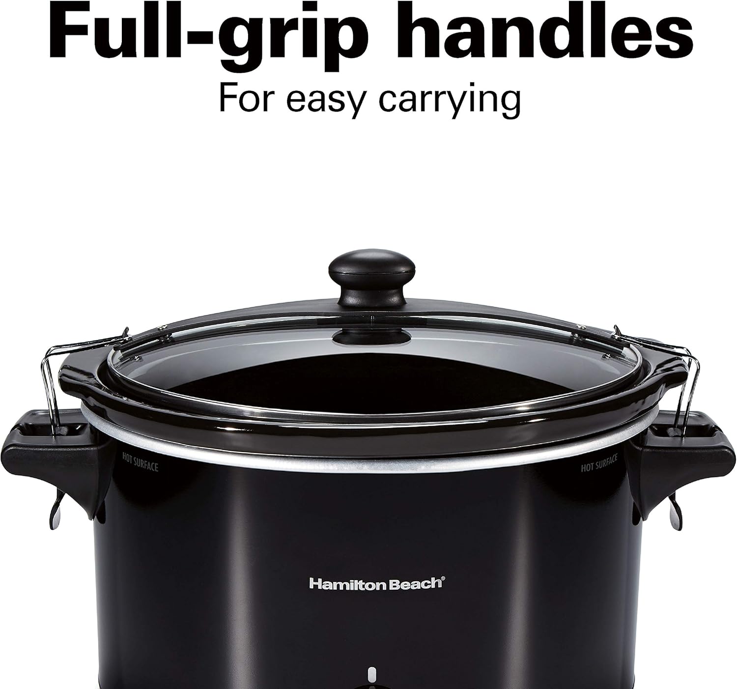 Hamilton Beach Extra-Large Stay or Go Portable 10-Quart Slow Cooker With Lid Lock, Dishwasher-Safe Crock, Black (33195): Kitchen & Dining