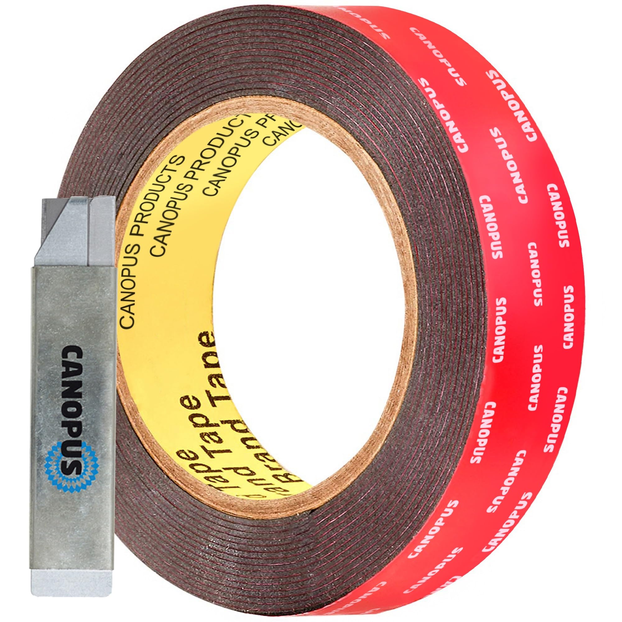 CANOPUS Double Sided Tape 24mm x 5m Heavy Duty Sticky Waterproof Mounting for LED Strip Lights, Home, Car Decor