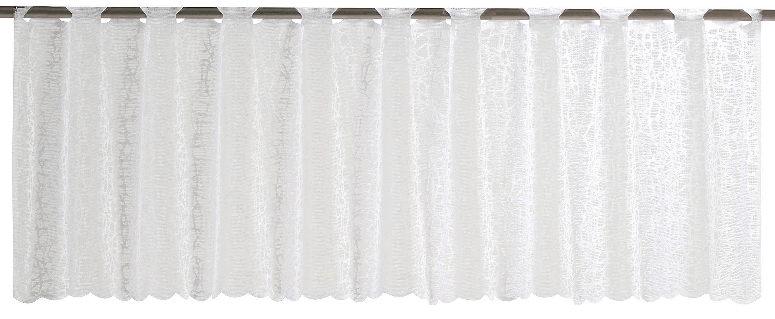 Elbersdrucke Semi-Transparent Bistro Curtain Membrane 00 White 45 x 160 cm Panel Curtain for Kitchen Windows Privacy Screen 198480