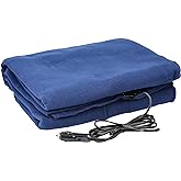 Heated Blanket - 12-Volt Electric Blanket for Car, Truck, SUV, or RV - Portable Winter Car Accessories for Camping or Travel by Stalwart (Navy)