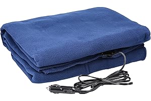 Heated Blanket - 12-Volt Electric Blanket for Car, Truck, SUV, or RV - Portable Winter Car Accessories for Camping or Travel by Stalwart (Navy)