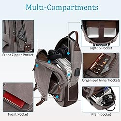 BASICPOWER Messenger Bag Canvas Sling Crossbody