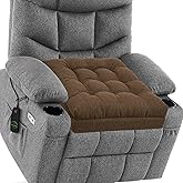 baibu Large Memory Foam Recliner Cushions for Elderly, 20x20x5 Inch Thick Dual-Layer Patent Design Non-Slip Recliner Seat Cushion for Couch for Easy to Stand Up & Reduce Hip & Lumbar Pain, Brown
