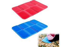 inheming 2PCS Camping Cushion Seat, Foldable Ultralight Foam Sitting Pads, Save Your Backpack Space and Reduce Weight
