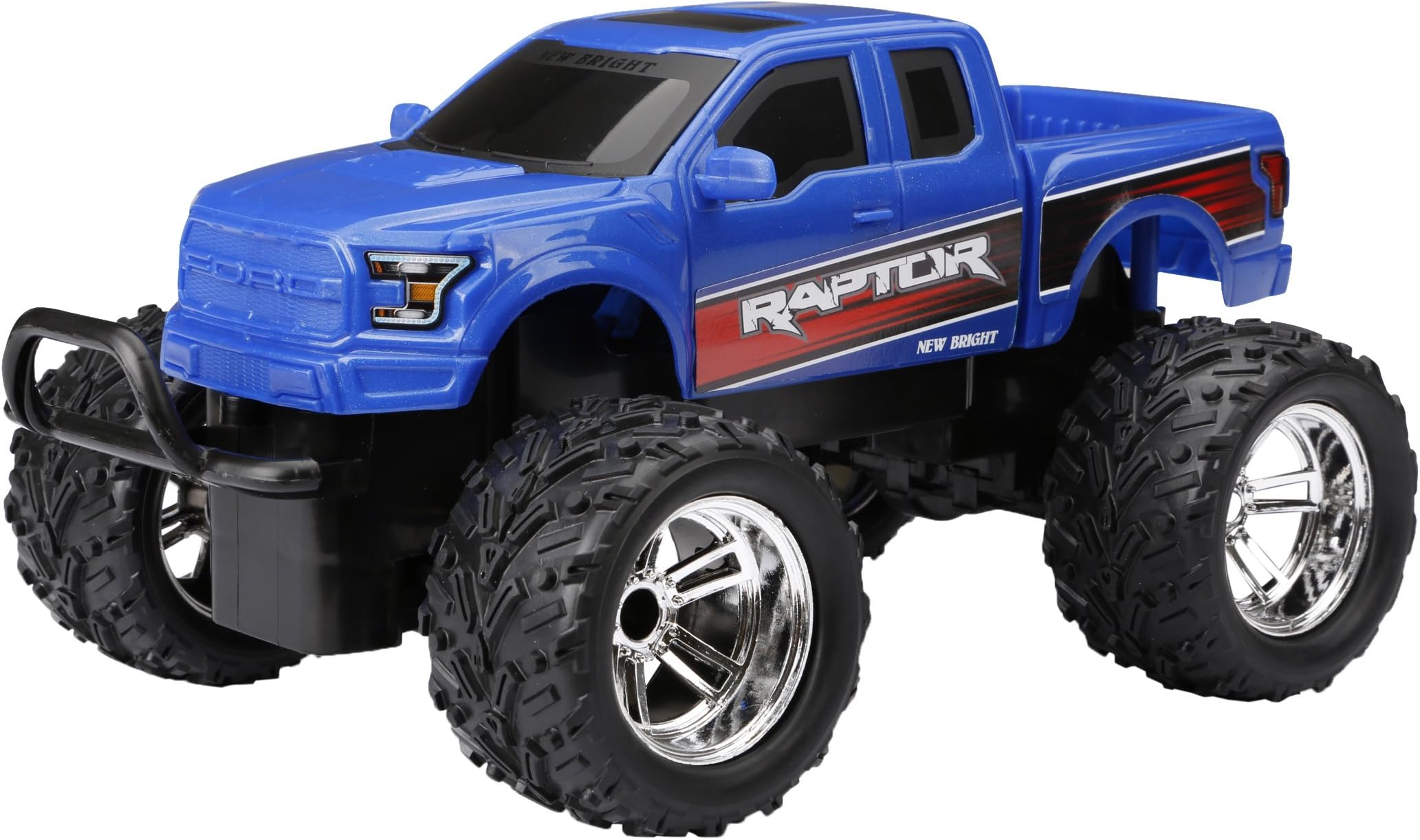 New Bright Chargers F/F Ford Raptor RC Vehicle Includes USB Cord & AA Batteries (1:18 Scale), Blue