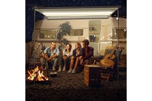 Yescom 8.2x7.6' Car Side Awning with LED Light Pull Out Tent Shelter PU2000mm UV50+ Shade SUV Outdoor Camping Beige