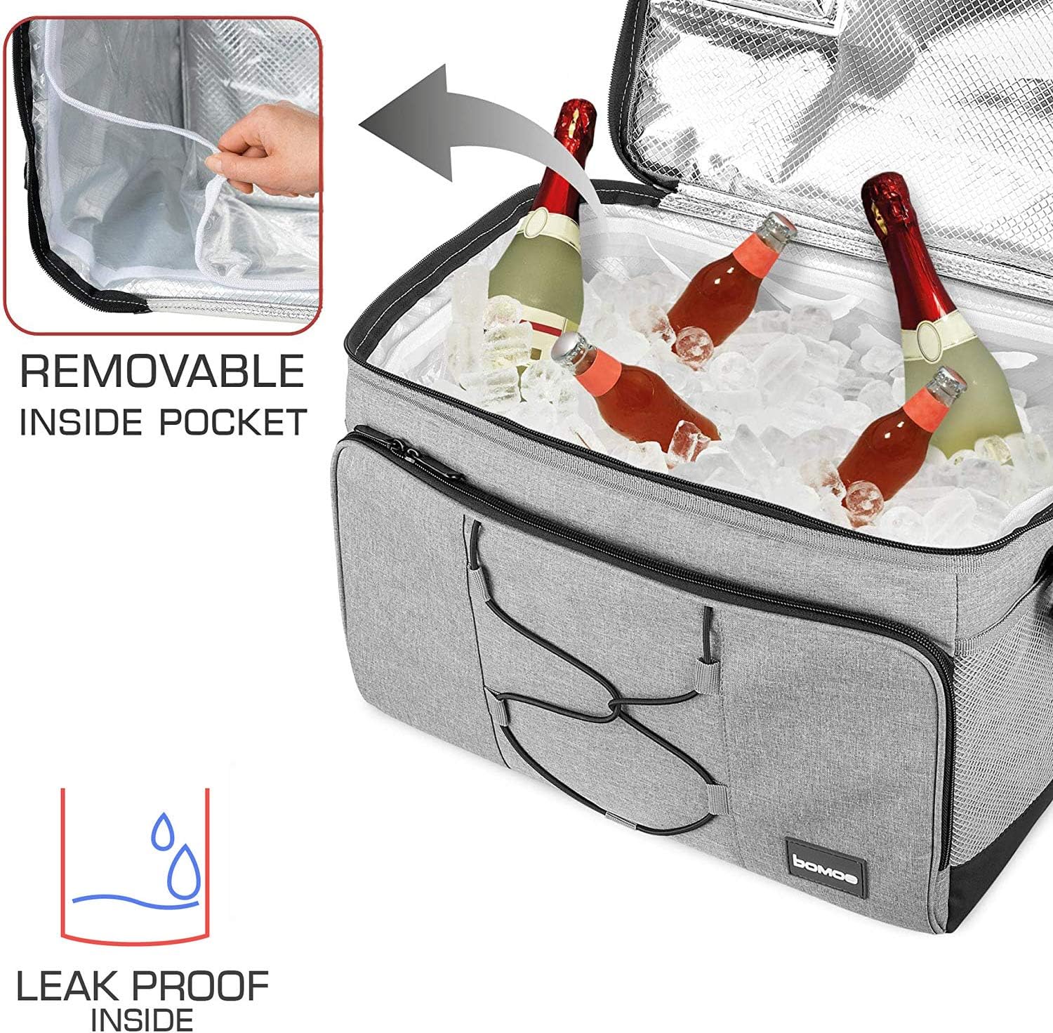 bomoe 45 Litre Foldable Cooler Bag, Cool Box with 16h Cooling Function & Carrying Handles - Image 3