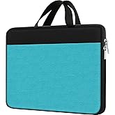 Laptop Sleeve Bag 15.6 inch, Travel Laptop Case Handbag Shockproof Protective Computer Cover Carrying Bag Briefcase for 15" 15.6" HP Asus Acer Dell Lenovo Laptop Notebook Ultrabook, (Black/Sky blue)
