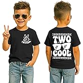 SANIXJOO Two Cool 2nd Birthday T Shirts Boys 2nd Birthday Shirt Toddler Baby 2 Year Old Birthday Gift Tee Tops