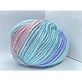 Ice Yarns Light Turquoise, Lilac, Pink Picasso Fuzzy with Subtle Sheen Yarn, Polyester, Acrylic Blend 50 Gram 125 Yards