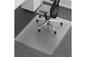 FUNMAT Chair Mat for Carpet, 36" x 48" Easy Glide Desk Chair Mat for Carpeted Floors, Beveled Edge Vinyl Mat with Grips, Heavy Duty Carpet Protector for Home Office, Clear