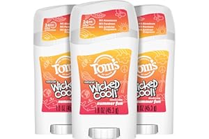 Tom's of Maine Aluminum-Free Wicked Cool! Natural Deodorant for Kids, Summer Fun, 1.6 oz. (Pack of 3) (Packaging May Vary)