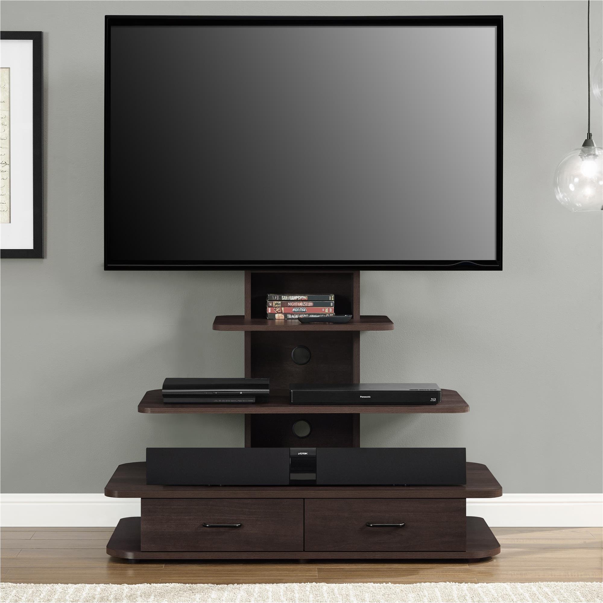 Ameriwood Home Galaxy TV Stand with Mount and Drawers for TVs up to 70" Wide, Espresso