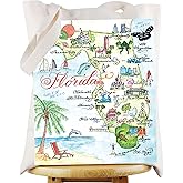 WZMPA Florida State Tote Bag - Trip Souvenirs Gift, Vacation Shoulder Bag, Travel Merchandise