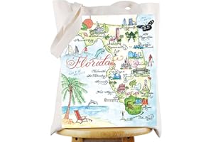 WZMPA Florida State Tote Bag - Trip Souvenirs Gift, Vacation Shoulder Bag, Travel Merchandise