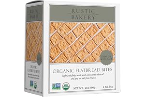 Rustic Bakery Handmade Sourdough Flatbread Cracker Bites - Olive Oil & Sel Gris - Sea Salt Charcuterie Crackers for Cheese Platters or Snacking - Made in California - Pack of 4, 6 Oz Bags