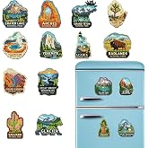 16 Pcs National Park Diamond Painting Magnets Kits, DIY Diamond Art Fridge Magnet Refrigerator Sticker, Small Diamond Art and Craft Kits for Gifts Home Decors