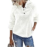 KIRUNDO Sherpa Pullover Womens Fuzzy Fleece Hoodies Sweatshirts 2026 Casual Long Sleeve Shaggy Winter Clothing With Pockets