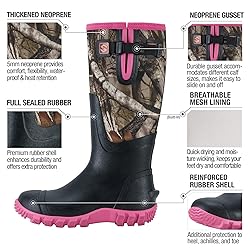 HISEA Women's Mid Calf Rain Boots Waterproof Rubber