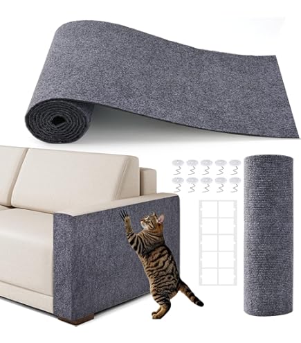 LEHOZIHEQ Trimmable Cat Scratch Furniture Protector, Climbing Self Adhesive Cat Scratching Pad Mat Couch Protector Cat Claws Scratch Post Cat Tree She