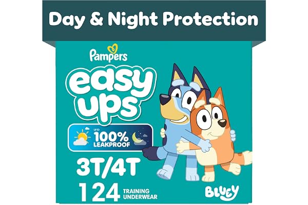 Pampers Training Pants - Easy Ups Boys & Girls Bluey - Size 3T-4T, 124 Count, Children's Potty Underwear (Packaging May Vary)