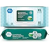 MED PRIDE XL Premoistened Adult Washcloths 8x12 in,Sensitive Skin,80 Count