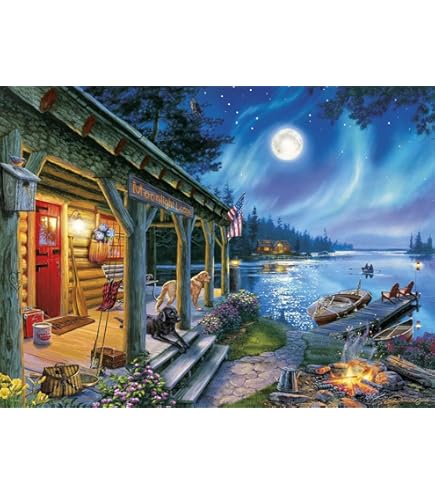 Lars Winter-Puzzle Von Buffalo Games – 1000 Teile Mit Lagerfeuer & Nordlichtern – Perfekt Für Gemütliche Abende