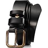 WOLFANT Thicken Full Grain Heavy Duty Casual Work Belts for Men,100% Italian Real Solid Leather