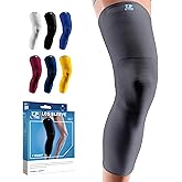 LP SUPPORT 667 Compression Sleeve Leg Full Length for Sports, Cycling, Running, Basketball, for Men Women (Gray, L, 1pcs)