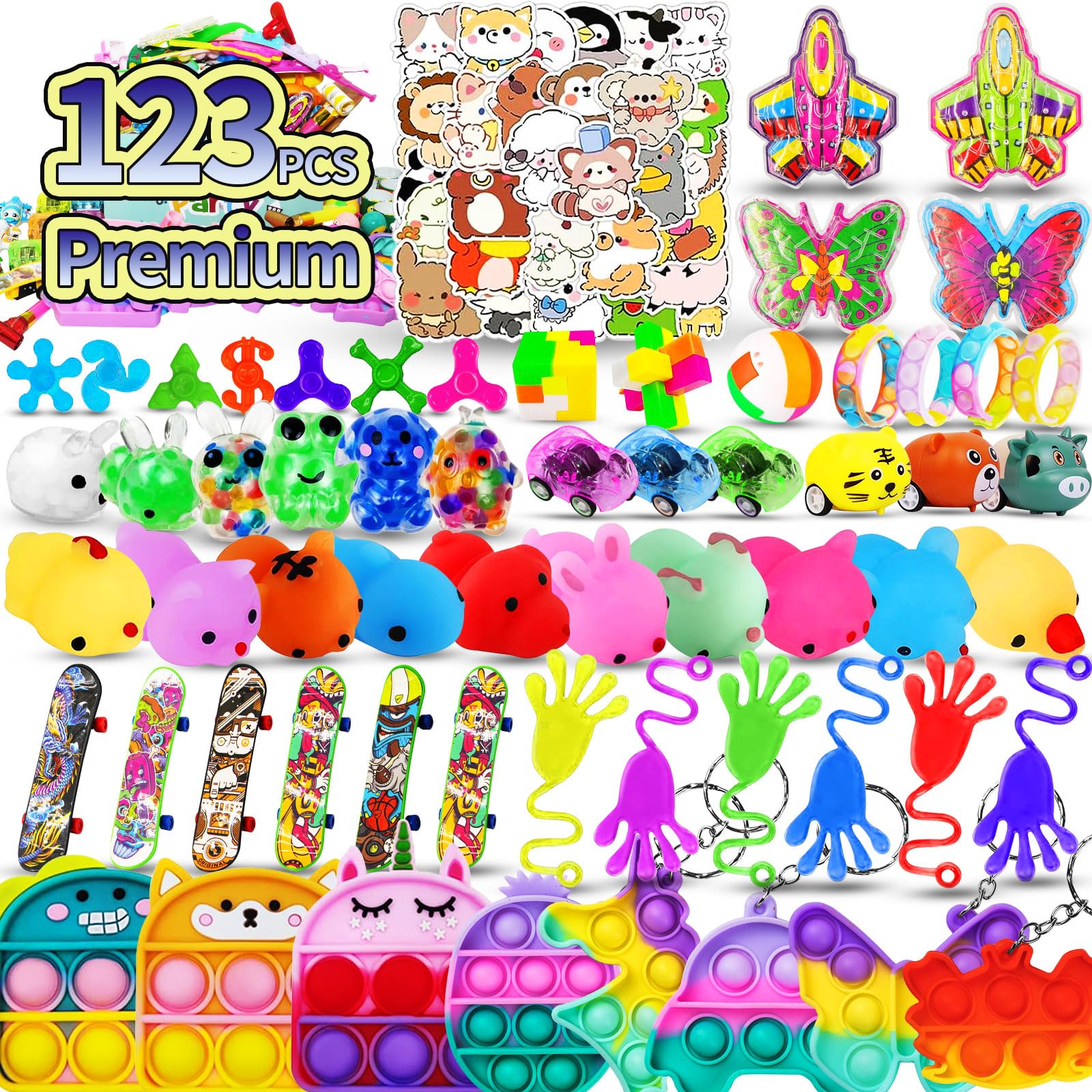 Photo 1 of 123 PCS Party Favors for Kids, Fidget Toys Bulk, Birthday Gifts Toys, Stocking Stuffers, Prize Treasure Box Toys for Classroom, Goodie Bags Stuffers, Pinata Filler, Carnival Prizes for Boys Girls 4-10