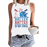 Baseball Mom Tank Tops Women: Baseball Shirts Game Day Gifts Summer Softball Mom Sleeveless Workout Vest