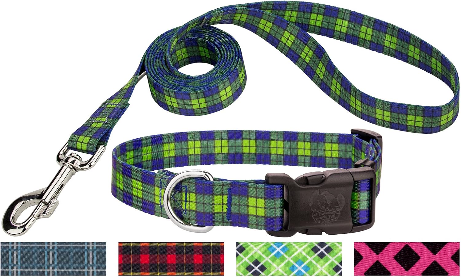 Country Brook Design Blue and Green Plaid Deluxe Dog