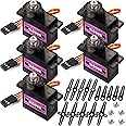 Miuzei MG90S 9G Micro Servo Motor Metal Geared Motor Kit for RC Car Robot Helicopter, Mini Servos for Arduino Project (5)