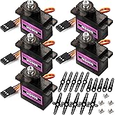 Miuzei MG90S 9G Micro Servo Motor Metal Geared Motor Kit for RC Car Robot Helicopter, Mini Servos for Arduino Project (5)