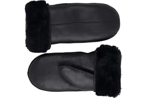 Zavelio Men's Premium Genuine Sheepskin Shearling Mittens – Warm Winter Gloves