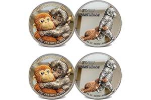 Emotional Support Monkey Coin, Double-Sided Punch Monkey Coin, Encouragement Pocket Token Gift for Friends & Family, Motivati